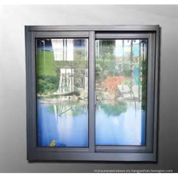 Ventana de deslizamiento de aluminio de doble acristalamiento de diseño más reciente / interior de aluminio de ventanas